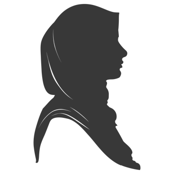 AI generated Silhouette women head wearing hijab black color only png