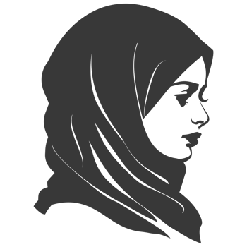AI generated Silhouette women head wearing hijab black color only png