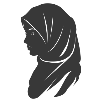 AI generated Silhouette women head wearing hijab black color only png