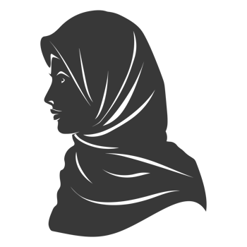 AI generated Silhouette women head wearing hijab black color only png