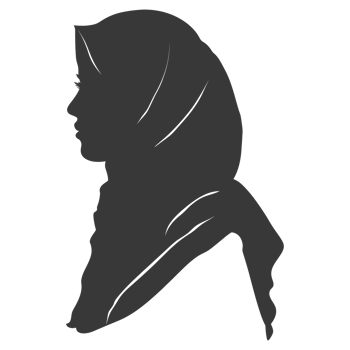 AI generated Silhouette women head wearing hijab black color only png
