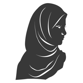 AI generated Silhouette women head wearing hijab black color only png