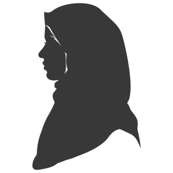 AI generated Silhouette women head wearing hijab black color only png