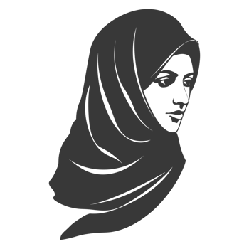 AI generated Silhouette women head wearing hijab black color only png
