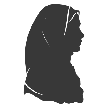 AI generated Silhouette women head wearing hijab black color only png