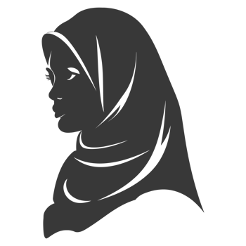 AI generated Silhouette women head wearing hijab black color only png