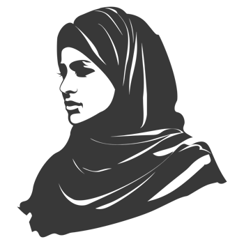 AI generated Silhouette women head wearing hijab black color only png