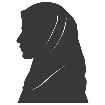 AI generated Silhouette women head wearing hijab black color only png