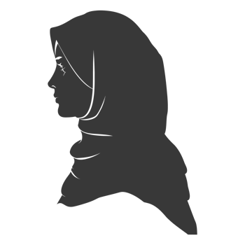 AI generated Silhouette women head wearing hijab black color only png
