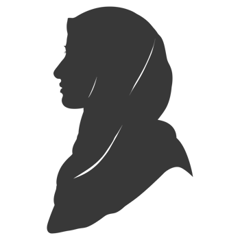 AI generated Silhouette women head wearing hijab black color only png