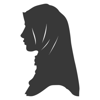 AI generated Silhouette women head wearing hijab black color only png