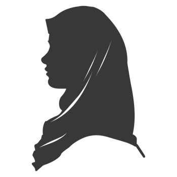 AI generated Silhouette women head wearing hijab black color only png