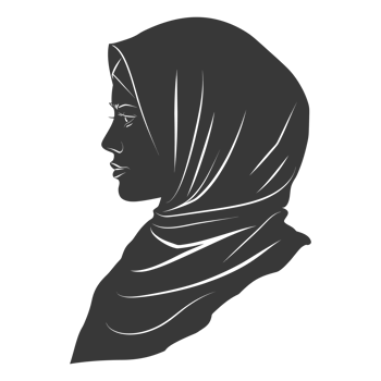 AI generated Silhouette women head wearing hijab black color only png