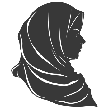 AI generated Silhouette women head wearing hijab black color only png
