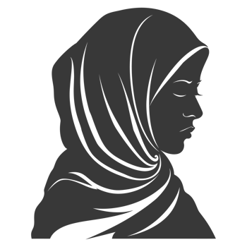 AI generated Silhouette women head wearing hijab black color only png