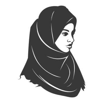 AI generated Silhouette women head wearing hijab black color only png