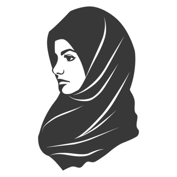 AI generated Silhouette women head wearing hijab black color only png