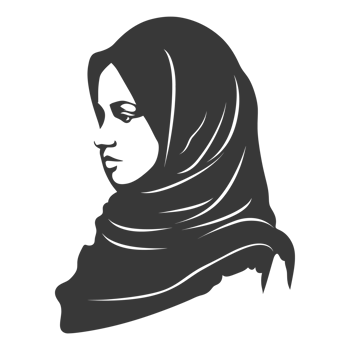 AI generated Silhouette women head wearing hijab black color only png
