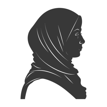 AI generated Silhouette women head wearing hijab black color only png