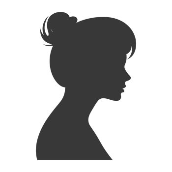 AI generated Silhouette women head thick black color only png