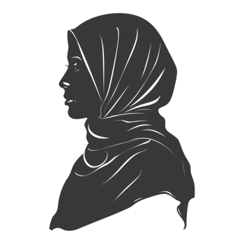 AI generated Silhouette women head wearing hijab black color only png