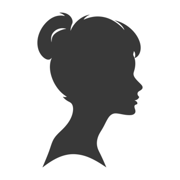 AI generated Silhouette women head thick black color only png