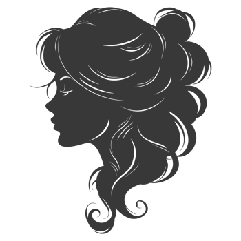 AI generated Silhouette women head thick black color only png