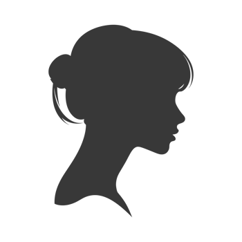 AI generated Silhouette women head thick black color only png