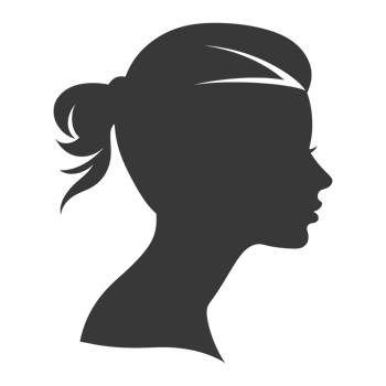 AI generated Silhouette women head thick black color only png