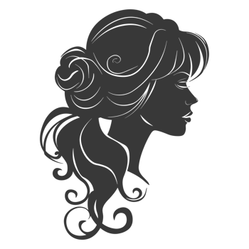 AI generated Silhouette women head thick black color only png