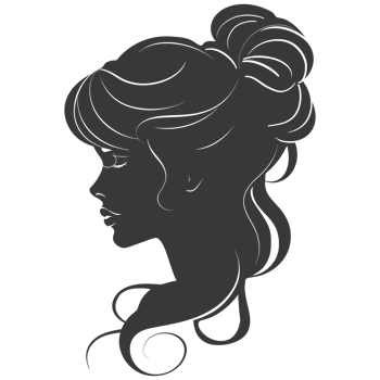 AI generated Silhouette women head thick black color only png