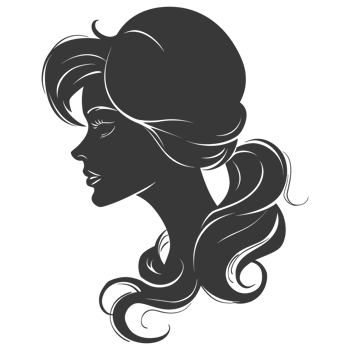 AI generated Silhouette women head thick black color only png