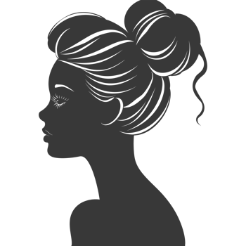 AI generated Silhouette women head thick black color only png