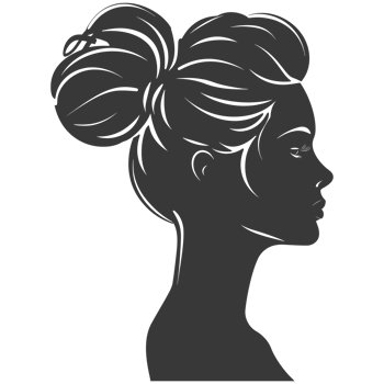 AI generated Silhouette women head thick black color only png