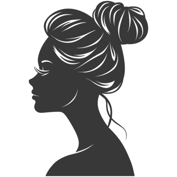 AI generated Silhouette women head thick black color only png