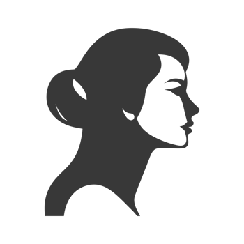 AI generated Silhouette women head thick black color only png
