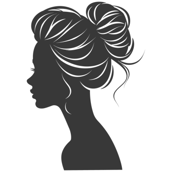 AI generated Silhouette women head thick black color only png