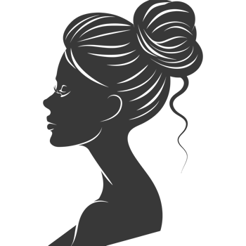 AI generated Silhouette women head thick black color only png
