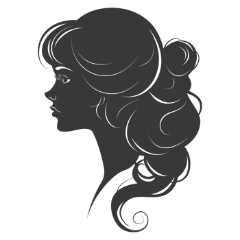 AI generated Silhouette women head thick black color only png
