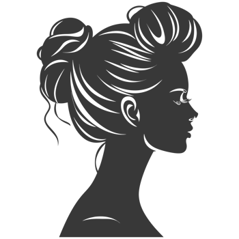 AI generated Silhouette women head thick black color only png