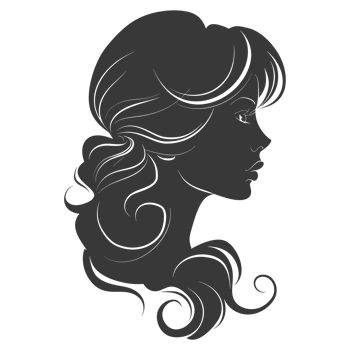 AI generated Silhouette women head thick black color only png