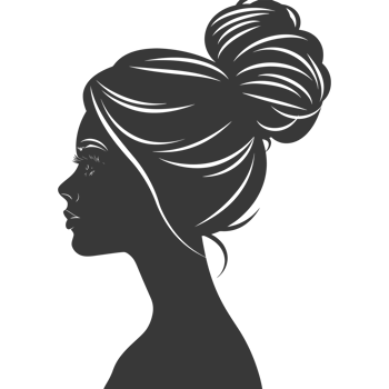 AI generated Silhouette women head thick black color only png
