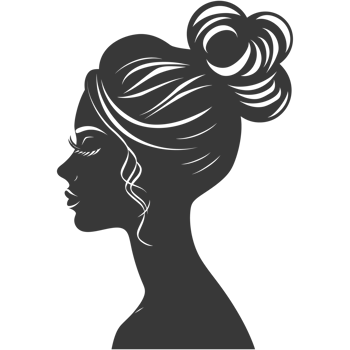 AI generated Silhouette women head thick black color only png