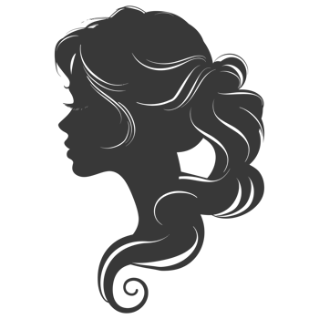 AI generated Silhouette women head thick black color only png
