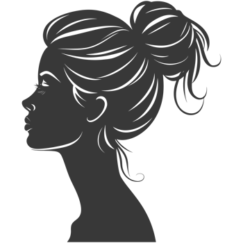 AI generated Silhouette women head thick black color only png