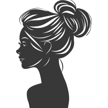 AI generated Silhouette women head thick black color only png
