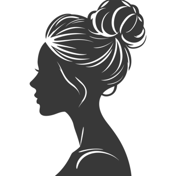 AI generated Silhouette women head thick black color only png