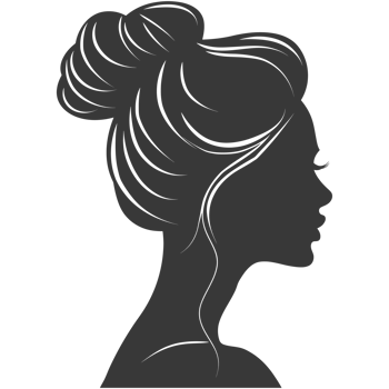 AI generated Silhouette women head thick black color only png