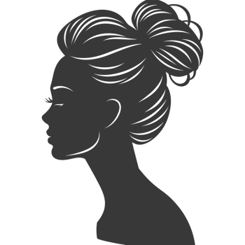 AI generated Silhouette women head thick black color only png