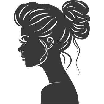 AI generated Silhouette women head thick black color only png
